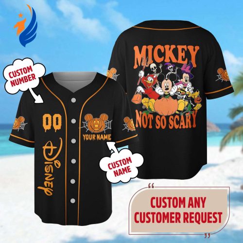 Spooky Custom Mickey Mouse Halloween Baseball Jersey – Minnie Goofy Donald Skeleton Shirts Perfect Trick Or Treat Gift!