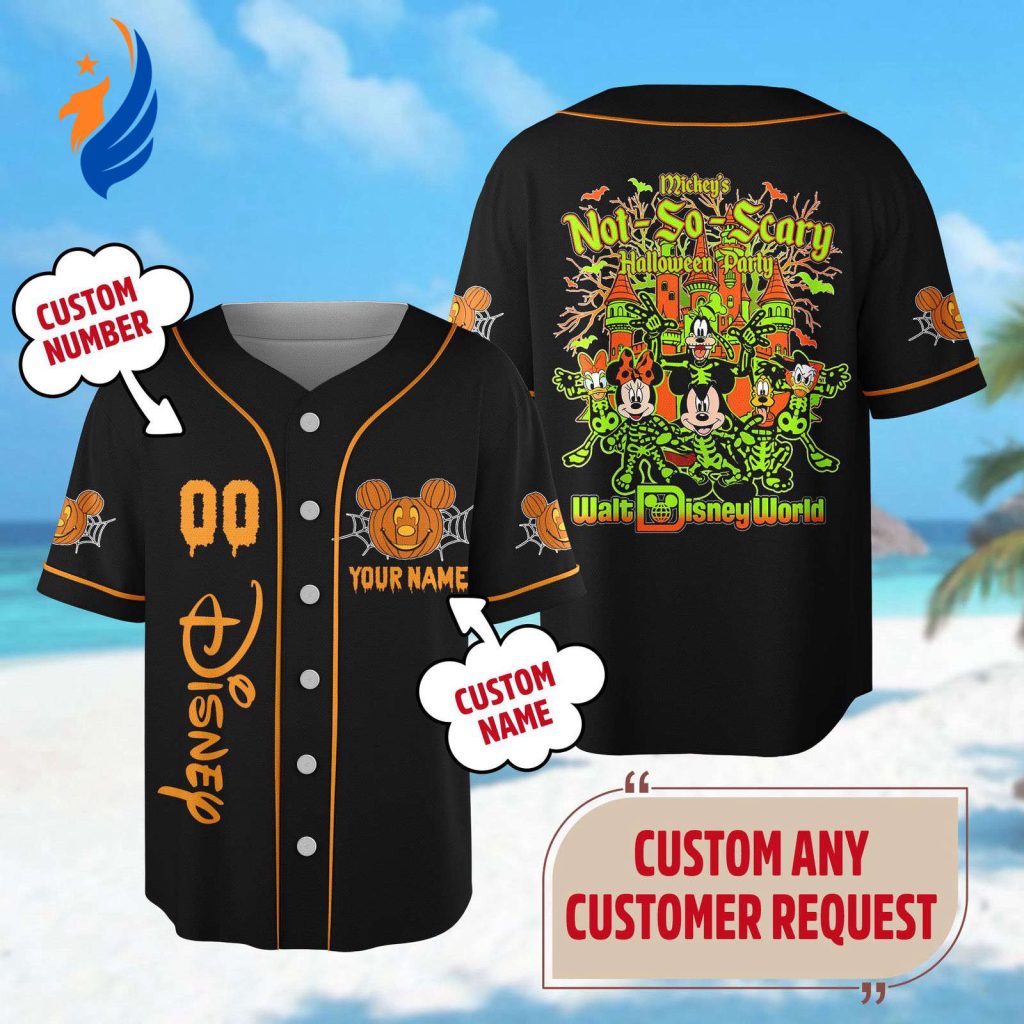 Custom Mickey Mouse Halloween Baseball Jersey – Scary Team Gift for Horror Halloween Party at Magic Kingdom Custom Mickey Mouse Halloween Baseball Jersey – Scary Team Gift for Horror Halloween Party at Magic Kingdom