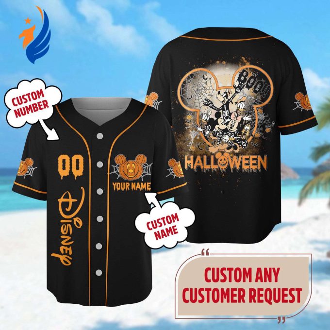 Spooktacular Custom Mickey Mouse Halloween Baseball Jersey – Minnie Goofy Donald Skeleton Team Shirt for Trick or Treat at Magic Kingdom Spooktacular Custom Mickey Mouse Halloween Baseball Jersey – Minnie Goofy Donald Skeleton Team Shirt for Trick or Treat at Magic Kingdom