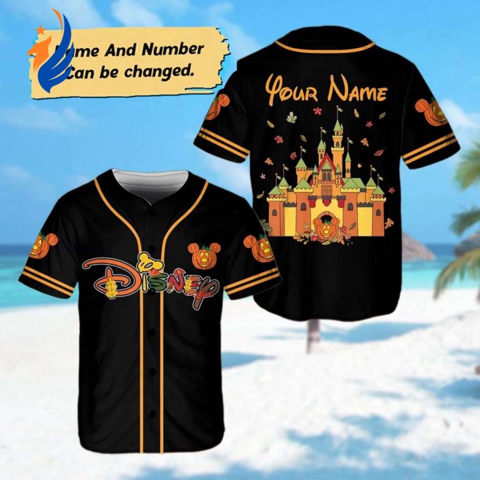 Custom Mickey & Minnie Halloween Baseball Jerseys Magic Kingdom Shirt Horror Castle Baseball Shirt
