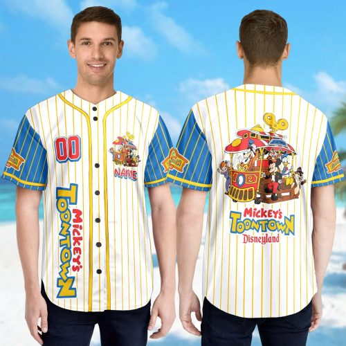 Custom Mickey s Toontown Baseball Jersey Mickey and Friends Team Shirt for Family Trip Theme Park Magic Kingdom Shirt