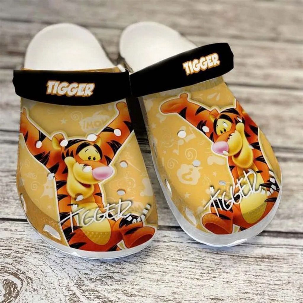 Custom Name Active Tigger Winnie The Pooh Black Orange Clogs For Kids And Adults Custom Name Active Tigger Winnie The Pooh Black Orange Clogs For Kids And Adults