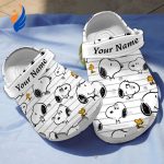 Custom Name Adorable Snoopy Pattern White Clogs For Kids And Adults Custom Name Adorable Snoopy Pattern White Clogs For Kids And Adults