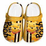 Custom Name Winnie The Pooh Contrasting Stripes Orange Clogs For Kids And Adults