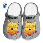 Custom Name Winnie The Pooh Cracked Texture Gray Clogs For Kids And Adults Custom Name Winnie The Pooh Cracked Texture Gray Clogs For Kids And Adults