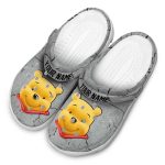 Custom Name Winnie The Pooh Cracked Texture Gray Clogs For Kids And Adults Custom Name Winnie The Pooh Cracked Texture Gray Clogs For Kids And Adults