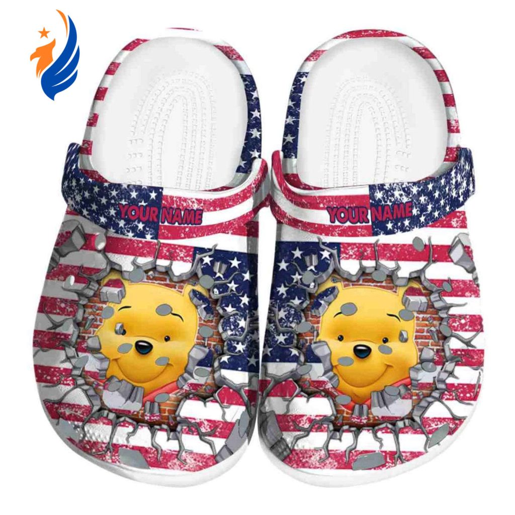 Custom Name Winnie The Pooh Freedom Splinter Clogs For Kids And Adults Custom Name Winnie The Pooh Freedom Splinter Clogs For Kids And Adults