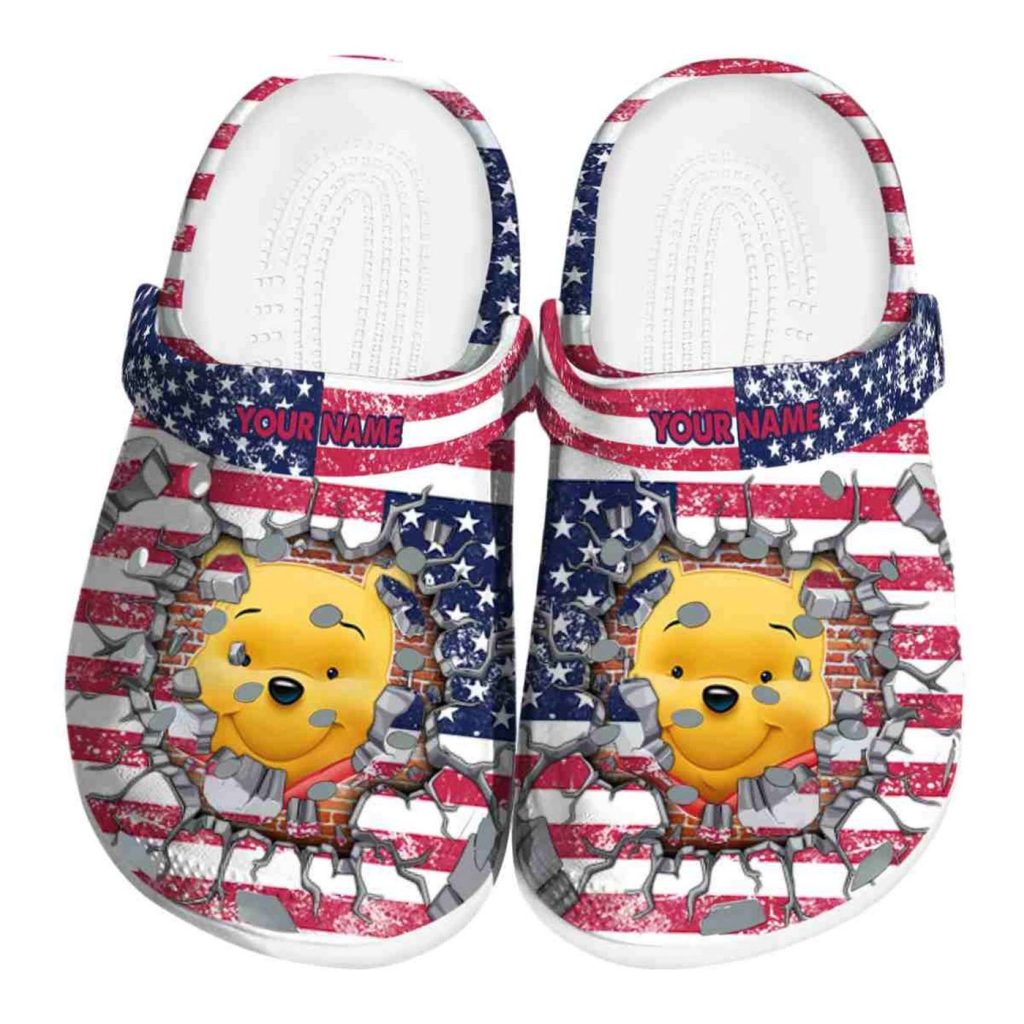 Custom Name Winnie The Pooh Freedom Splinter Clogs For Kids And Adults Custom Name Winnie The Pooh Freedom Splinter Clogs For Kids And Adults