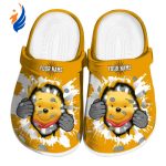 Custom Name Winnie The Pooh Gripping Hand Yellow Clogs For Kids And Adults