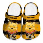 Custom Name Winnie The Pooh Paint Splatter Grafics Yellow Clogs For Kids And Adults Custom Name Winnie The Pooh Paint Splatter Grafics Yellow Clogs For Kids And Adults