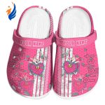 Custom Name Winnie The Pooh Piglet Contrasting Stripes Pink Clogs For Kids And Adults
