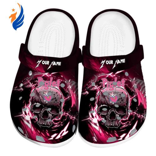 Custom Name Winnie The Pooh Piglet Gothic Skull Clogs For Kids And Adults