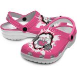 Custom Name Winnie The Pooh Piglet Gripping Hand Pink Clogs For Kids And Adults