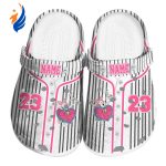 Custom Name Winnie The Pooh Piglet Pinstripe Pattern White Clogs For Kids And Adults