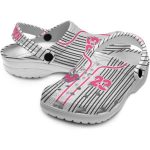 Custom Name Winnie The Pooh Piglet Pinstripe Pattern White Clogs For Kids And Adults