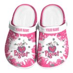 Custom Name Winnie The Pooh Piglet Splash Art Pink Clogs For Kids And Adults Custom Name Winnie The Pooh Piglet Splash Art Pink Clogs For Kids And Adults