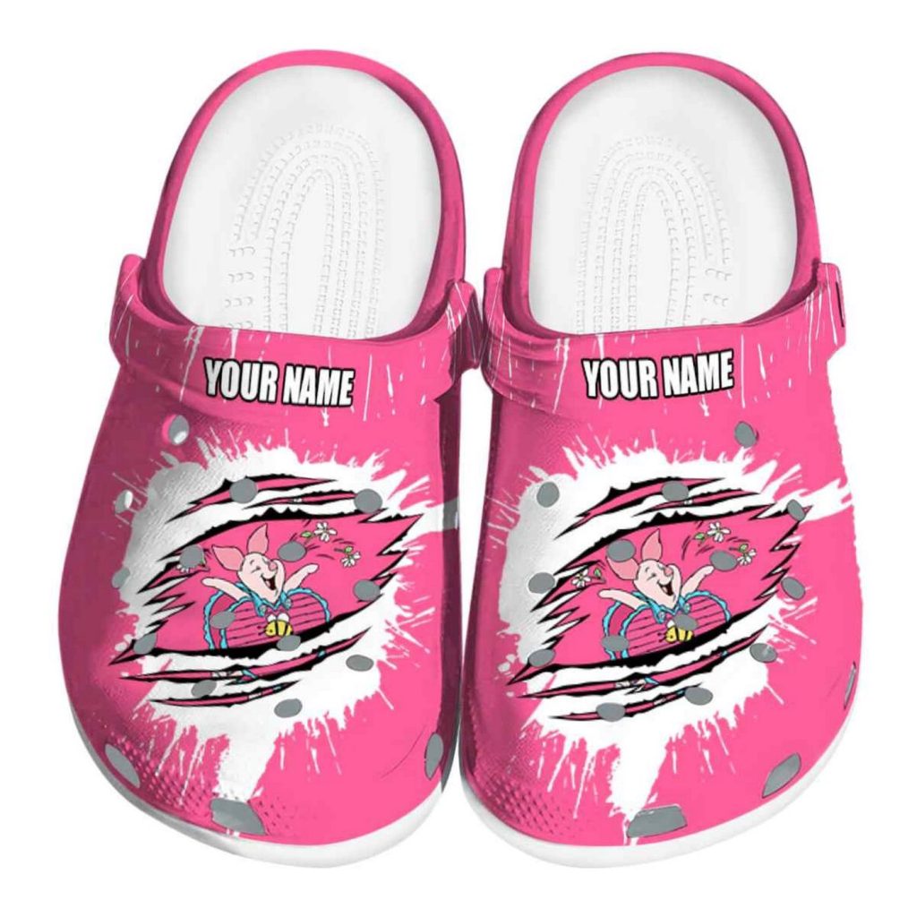 Custom Name Winnie The Pooh Piglet Splash Motif Back Ground Clogs For Kids And Adults Custom Name Winnie The Pooh Piglet Splash Motif Back Ground Clogs For Kids And Adults