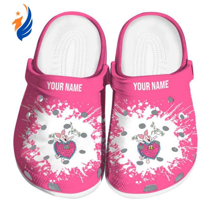 Custom Name Winnie The Pooh Piglet Splatter Back Ground Clogs For Kids And Adults Custom Name Winnie The Pooh Piglet Splatter Back Ground Clogs For Kids And Adults