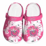 Custom Name Winnie The Pooh Piglet Splatter Grafics Pink Clogs For Kids And Adults