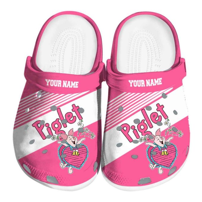 Custom Name Winnie The Pooh Piglet Vibrant Dual Tone Clogs For Kids And Adults