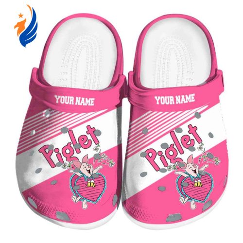 Custom Name Winnie The Pooh Piglet Vibrant Dual Tone Clogs For Kids And Adults