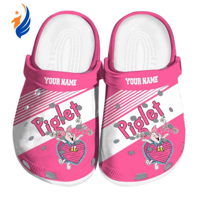 Custom Name Winnie The Pooh Piglet Vibrant Dual Tone Clogs For Kids And Adults
