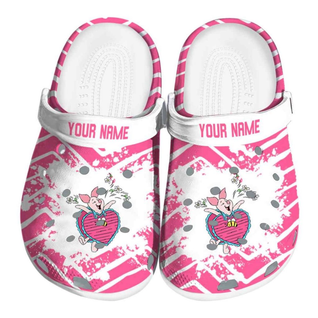 Custom Name Winnie The Pooh Piglet Zigzag Paint Burst Clogs For Kids And Adults Custom Name Winnie The Pooh Piglet Zigzag Paint Burst Clogs For Kids And Adults