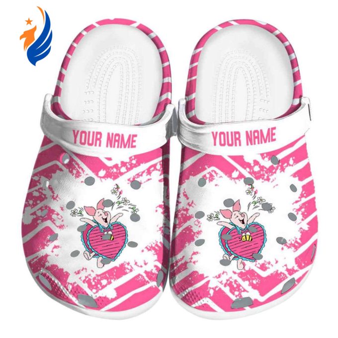 Custom Name Winnie The Pooh Piglet Zigzag Paint Burst Clogs For Kids And Adults Custom Name Winnie The Pooh Piglet Zigzag Paint Burst Clogs For Kids And Adults