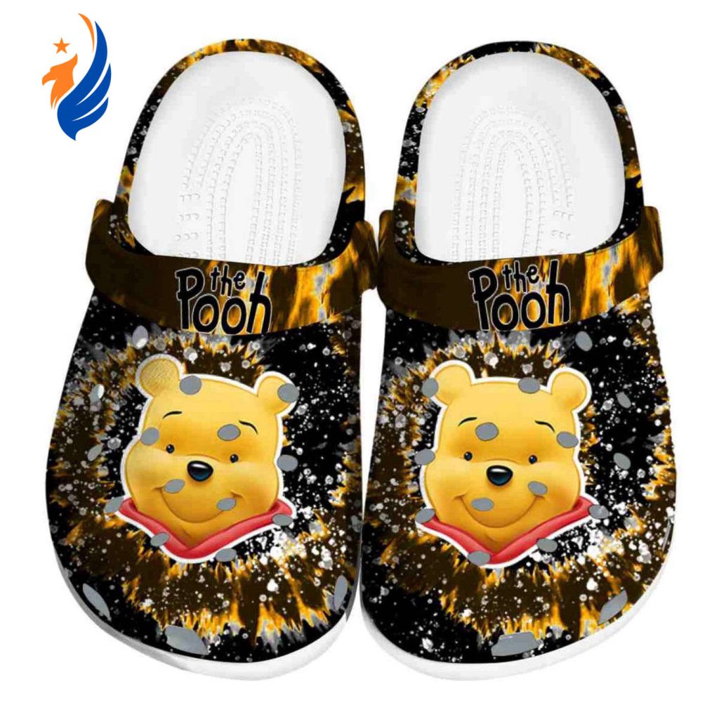 Custom Name Winnie The Pooh Radiant Burst Effect Clogs For Kids And Adults Custom Name Winnie The Pooh Radiant Burst Effect Clogs For Kids And Adults