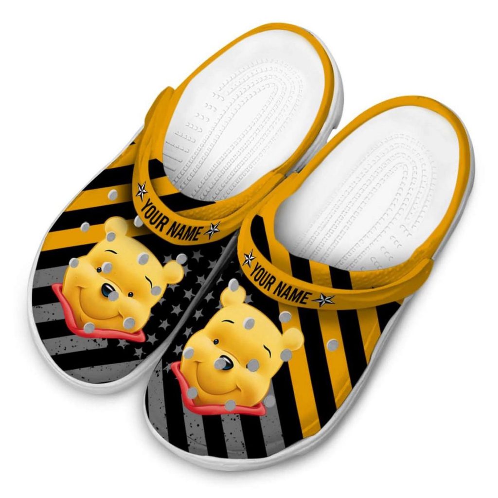 Custom Name Winnie The Pooh Star Spangled Grafics Clogs For Kids And Adults Custom Name Winnie The Pooh Star Spangled Grafics Clogs For Kids And Adults