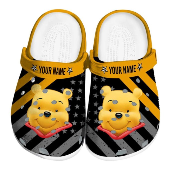 Custom Name Winnie The Pooh Star Spangled Grafics Clogs For Kids And Adults