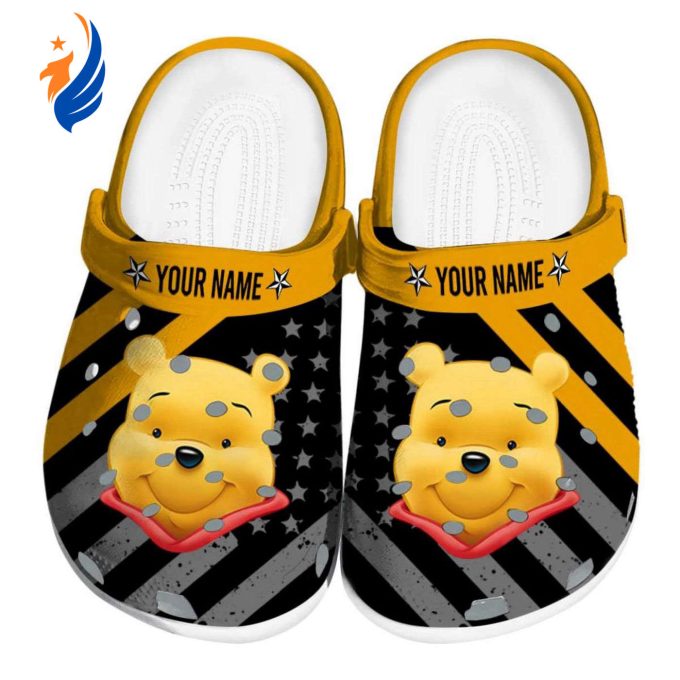 Custom Name Winnie The Pooh Star Spangled Grafics Clogs For Kids And Adults