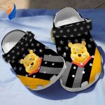 Custom Name Winnie The Pooh Stellar Stripes Theme Black Yellow Clogs For Kids And Adults Custom Name Winnie The Pooh Stellar Stripes Theme Black Yellow Clogs For Kids And Adults