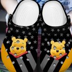 Custom Name Winnie The Pooh Stellar Stripes Theme Black Yellow Clogs For Kids And Adults Custom Name Winnie The Pooh Stellar Stripes Theme Black Yellow Clogs For Kids And Adults