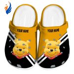 Custom Name Winnie The Pooh Striped Accents Clogs For Kids And Adults