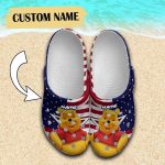 Custom Name Winnie The Pooh USA Pattern Clogs For Kids And Adults Custom Name Winnie The Pooh USA Pattern Clogs For Kids And Adults