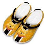 Custom Name Winnie The Pooh Vertical Stripes Clogs For Kids And Adults Custom Name Winnie The Pooh Vertical Stripes Clogs For Kids And Adults