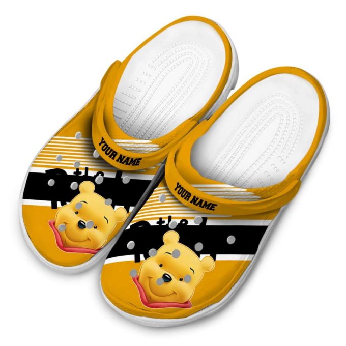 Custom Name Winnie The Pooh Vibrant Dual Tone Clogs For Kids And Adults