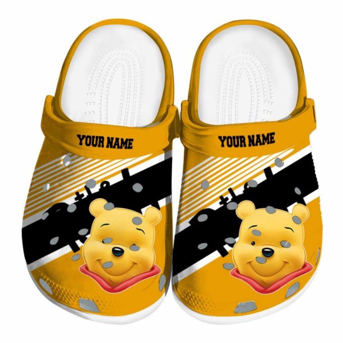 Custom Name Winnie The Pooh Vibrant Dual Tone Clogs For Kids And Adults