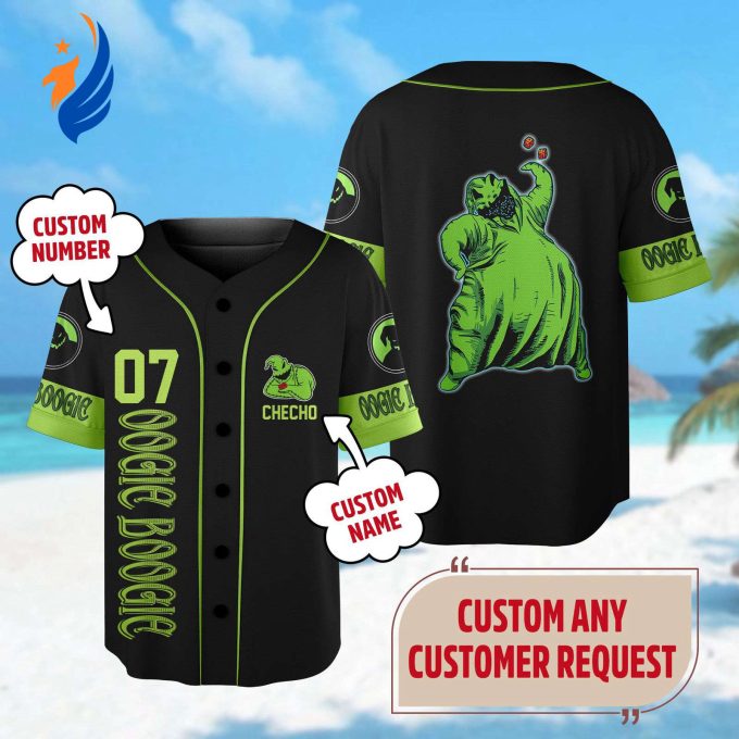 Custom Oogie Boogie Halloween Baseball Jersey – Nightmare Before Christmas Team Shirt Custom Oogie Boogie Halloween Baseball Jersey – Nightmare Before Christmas Team Shirt