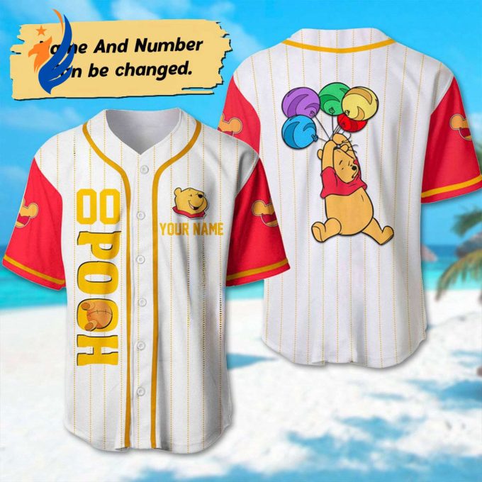 Custom Pooh Baseball & Balloon Basketball Jersey: Personalized Animal Trip Shirt Perfect Pooh Movie Birthday Gift for Kids & Adults Custom Pooh Baseball & Balloon Basketball Jersey: Personalized Animal Trip Shirt Perfect Pooh Movie Birthday Gift for Kids & Adults