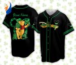 Custom Saint Patrick Day Disneyland Baseball Jersey – Personalized Pooh Bear St Patrick Family Vacation Trip Jersey for Baseball Lovers