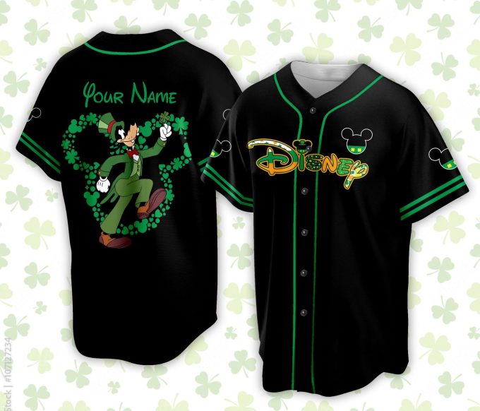 Custom Saint Patrick Day Disneyland Baseball Jersey – Personalized Pooh Bear St Patrick Family Vacation Trip Jersey for Baseball Lovers