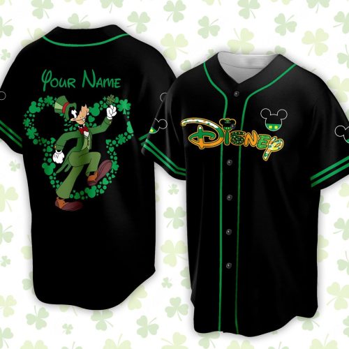 Custom St Patrick s Disneyland Baseball Jersey – Personalized Pooh Bear Trip Jersey for Baseball Lovers