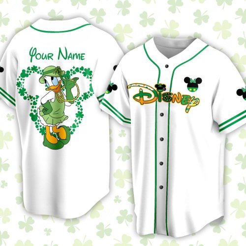 Personalized Pooh Bear St Patrick s Day Disneyland Baseball Jersey – Perfect for Baseball Lovers & Family Vacation