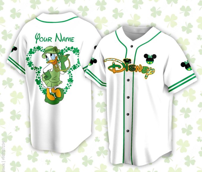 Personalized Pooh Bear St Patrick s Day Disneyland Baseball Jersey – Perfect for Baseball Lovers & Family Vacation