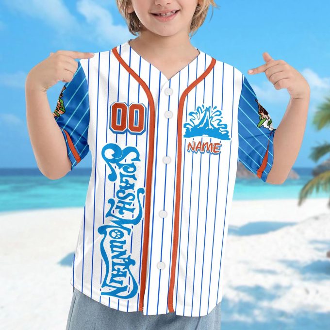 Custom Splash Mountain Baseball Jersey – Mickey Mouse & Friends Team Shirt Magic Kingdom – Minnie Goofy Donald Baseball Shirt