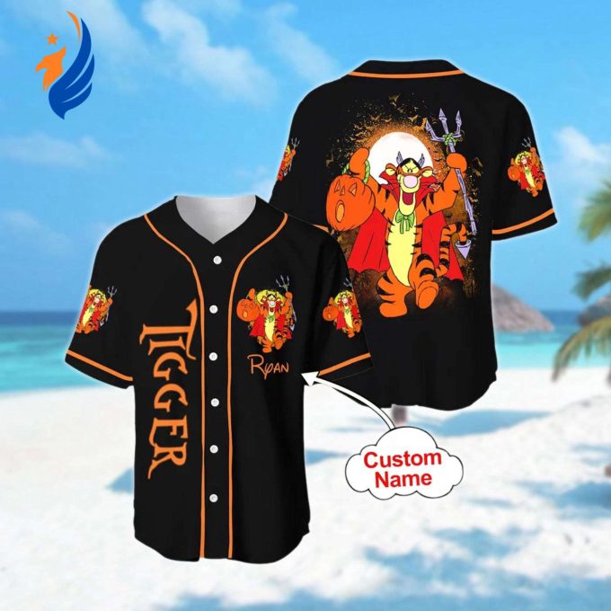 Custom Tigger Halloween Baseball Jersey – Personalized Winnie the Pooh Team Shirt Magic Kingdom Gift Custom Tigger Halloween Baseball Jersey – Personalized Winnie the Pooh Team Shirt Magic Kingdom Gift