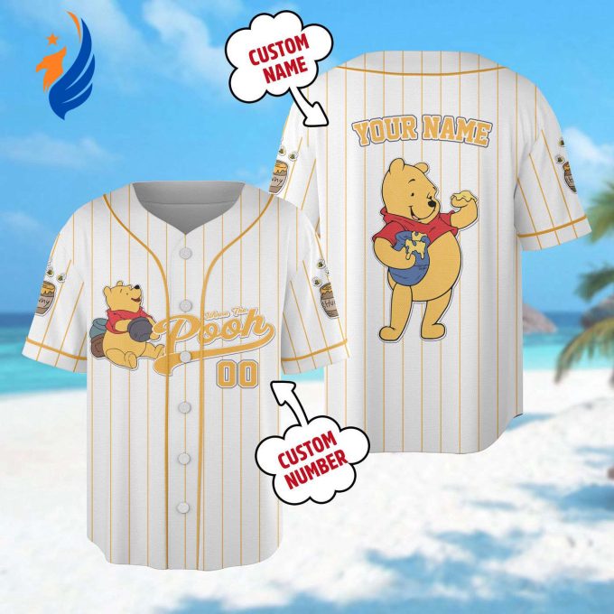 Custom Winnie the Pooh Baseball Jersey – Perfect Pooh Baseball Team Outfit & Magic Kingdom Family Trip Shirt – Ideal Birthday Gift For Kid Custom Winnie the Pooh Baseball Jersey – Perfect Pooh Baseball Team Outfit & Magic Kingdom Family Trip Shirt – Ideal Birthday Gift For Kid