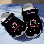 Customized Unique Clogs Hello Kitty Black Clogs For Kids And Adults Customized Unique Clogs Hello Kitty Black Clogs For Kids And Adults